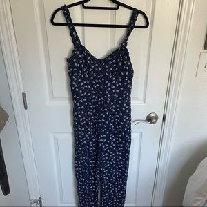 Urban Outfitter Blue Floral Jumpsuit